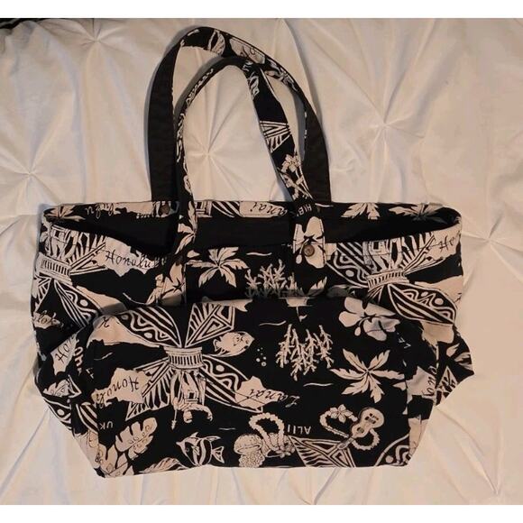 Polo Ralph Lauren Tote Bag Canvas Hawaiian Limited Ed Reversible VHTF Floral - Picture 8 of 16